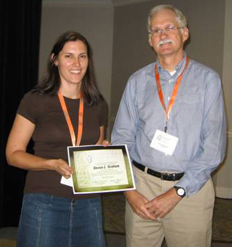 2011 NBTS Conference Award winner, Dr. Devon Graham with NBTS Awards Committee Chair, Dr. Phil Bushnell