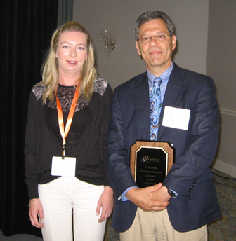 2011 Elsevier Distinguished Lecturer Dr. Isaac Pessah with Ms. Liz Perrill, Publisher, Toxicology, Elsevier